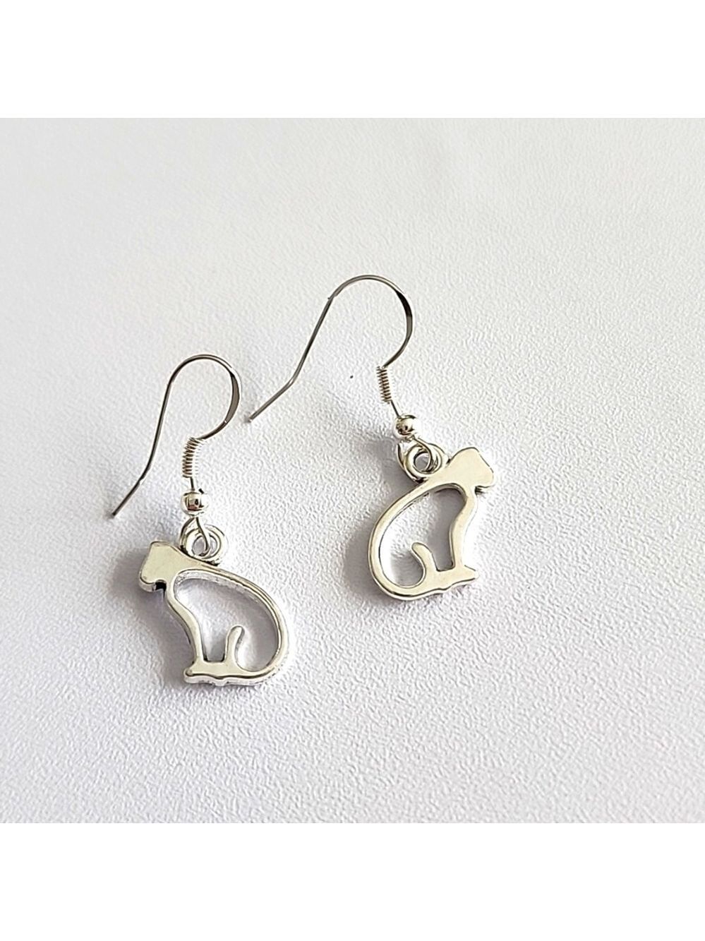 925S Silver post  Cat earrings ER